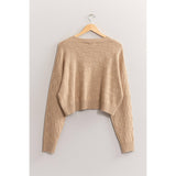 Long Sleeve Square Texture Sweater