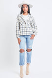 Women's Cropped Boxy Fit Shacket-J1092PSH