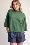 Mock Neck 3/4 sleeves Sweater