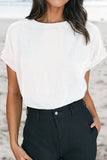 Solid Textured Exposed Seam Casual T-shirt | S-XL