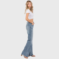 HIGH RISE STRETCH VINTAGE FLARE W/ FRAYED HEM