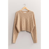 Long Sleeve Square Texture Sweater