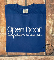 Open Door Baptist Church Long Sleeve Tshirt - Comfort Colors Brand