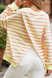 LDC Stripe Stylish Overlap Detail Drop Shoulder Sweatshirt