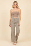 High-Rise Wide-Leg Railroad Stripe Pants