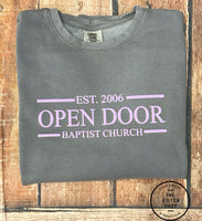 Open Door Baptist Church Long Sleeve Tshirt - Comfort Colors Brand
