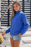 Oversize Drop Shoulder Reversible Mock Neck Sweatshirt