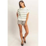 Striped Crew Neck Knit Top