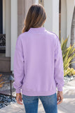 JESUS Letter Patch Graphic Exposed Seam Mock Neck Sweatshirt