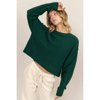CROPPED OVERSIZED KNIT SWEATER