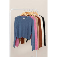 Long Sleeve Square Texture Sweater