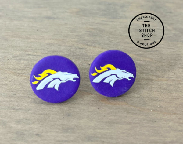 SH Logo and Bronco Clay Earrings