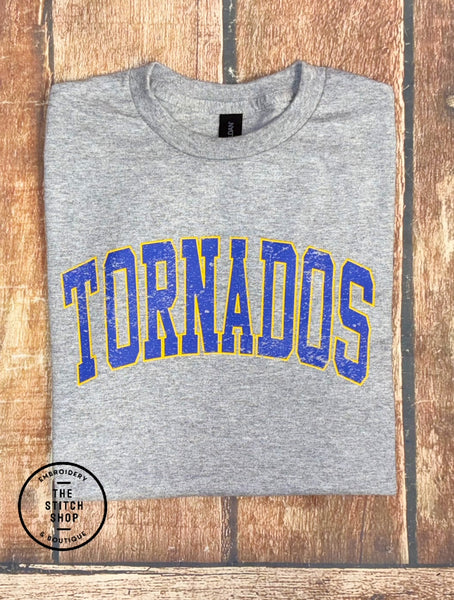 School Mascot Distressed Printed Gildan Soft Tee