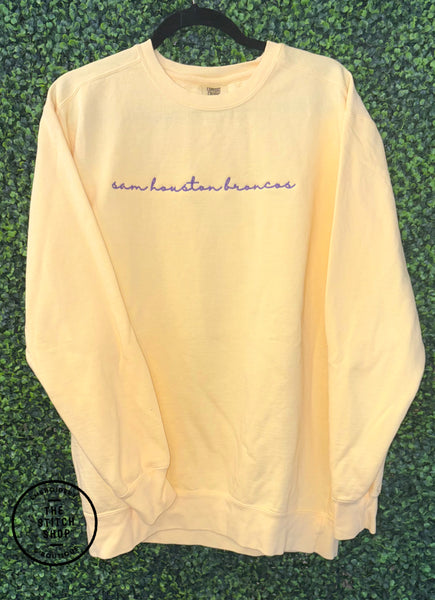School Mascot Embroidered Comfort Colors Sweatshirt