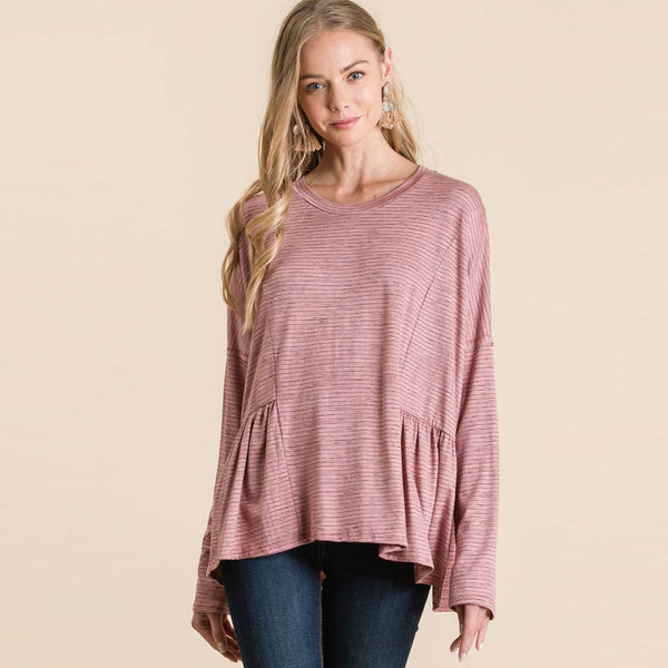 Loose Long Sleeve Stripe Top