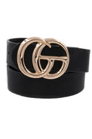 Double Metal Ring Faux Leather Belt - Multiple Colors