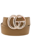 Double Metal Ring Faux Leather Belt - Multiple Colors