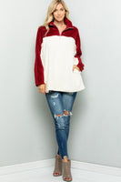 Zipper Front Pull Over Sherpa Jacket