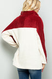 Zipper Front Pull Over Sherpa Jacket