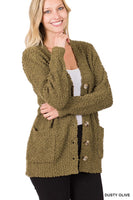 Long Sleeve Popcorn Button Down Cardigan