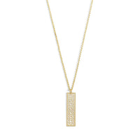 Gold Filigree Bar Dangle Necklace - Mother’s Day