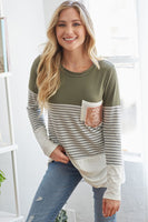 Sweet Basic Flig Color Block Top