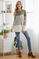 Sweet Basic Flig Color Block Top