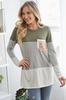 Sweet Basic Flig Color Block Top