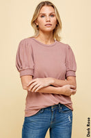 Solid Top with Puffy Sleeves