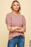 Solid Top with Puffy Sleeves