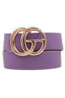 Double Metal Ring Faux Leather Belt - Multiple Colors