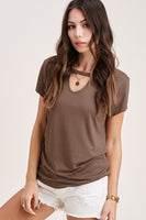 Short Sleeve Cut Out Top