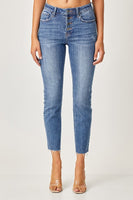 Risen Mid Rise Button Fly Relaxed Fit Skinny Jean