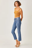 Risen Mid Rise Button Fly Relaxed Fit Skinny Jean