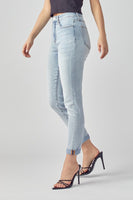 Risen High Rise Rolled Up Girlfriend Jeans - Light Wash