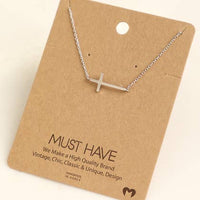 Side Cross Necklace