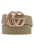 Double Metal Ring Faux Leather Belt - Multiple Colors