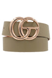 Double Metal Ring Faux Leather Belt - Multiple Colors