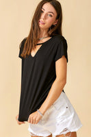 Short Sleeve Cut Out Top