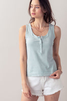 Mineral Washed Snap Button Tank