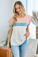 Happy Thoughts Color Block Short Sleeve Top