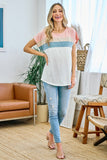 Happy Thoughts Color Block Short Sleeve Top