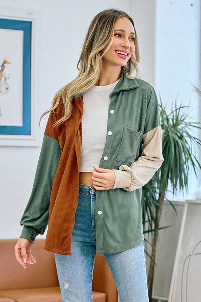 Vivis Color Block Shacket