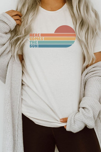 Here Comes The Sun Vintage Graphic Bella Canvas Tee