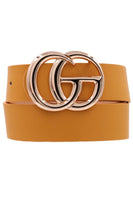 Double Metal Ring Faux Leather Belt - Multiple Colors
