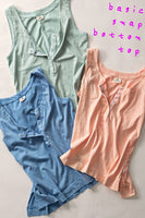 Mineral Washed Snap Button Tank