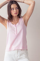 Mineral Washed Snap Button Tank