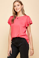 Double Ruffle Sleeve Top