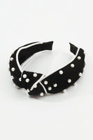 Vintage Color Pearl Mesh Knotted Headband