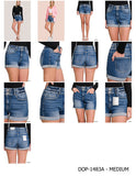 Cuffed Double Button Denim Shorts